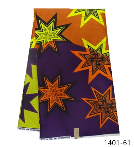 African wax fabric polyester high quality Embroidery real wax african ankara wax prints for dress free shipping 1401-36 - Цвет: 1401-61