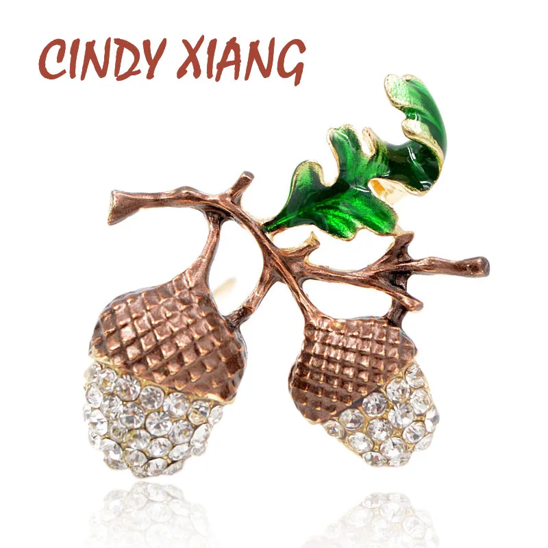 Женская Брошь сосновые орехи CINDY XIANG зеленая брошь в форме растения с эмалью
