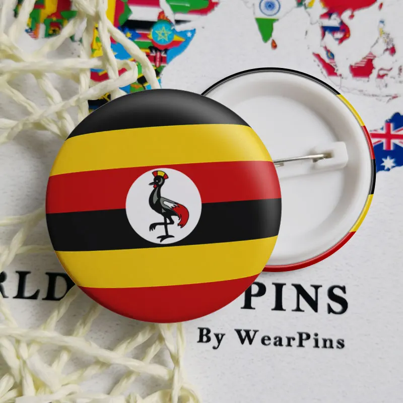 Карта флага Уганды жестяные булавки на пуговицах ЛГБТ радуга гордость значки