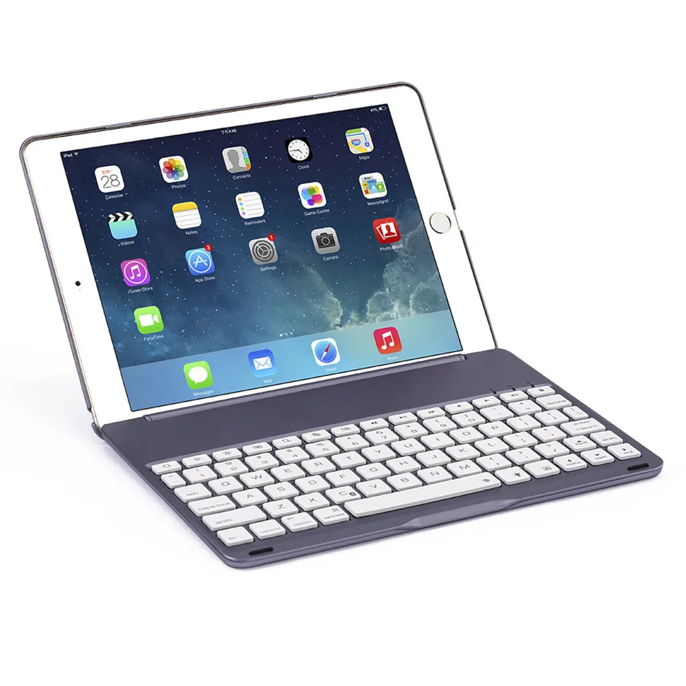 Для iPad Pro 9,7 тонкий раскладушка Смарт 7 цветов светодиодный клавиатура с подсветкой беспроводной Bluetooth клавиатура чехол подставка Folio Cover