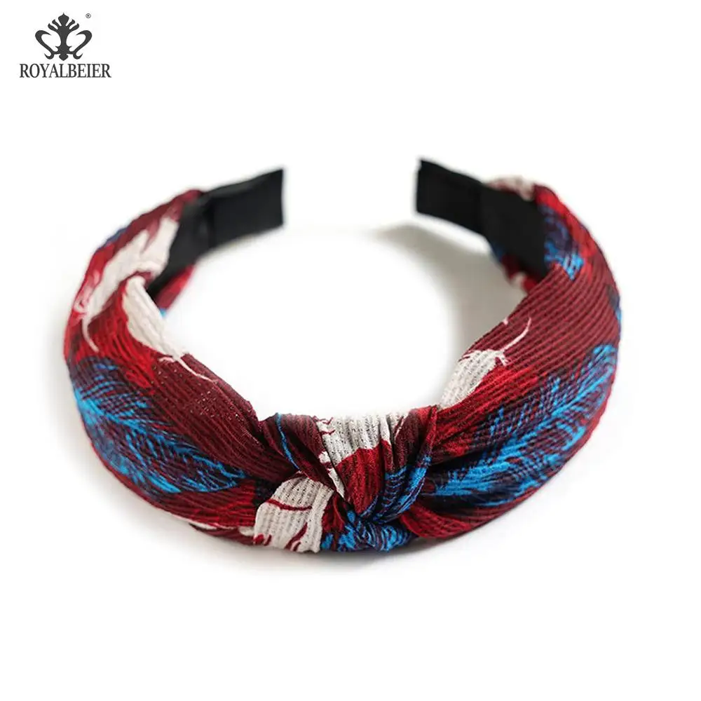 Повязка на голову с цветным узлом и крестиком Регулируемая повязка для волос без