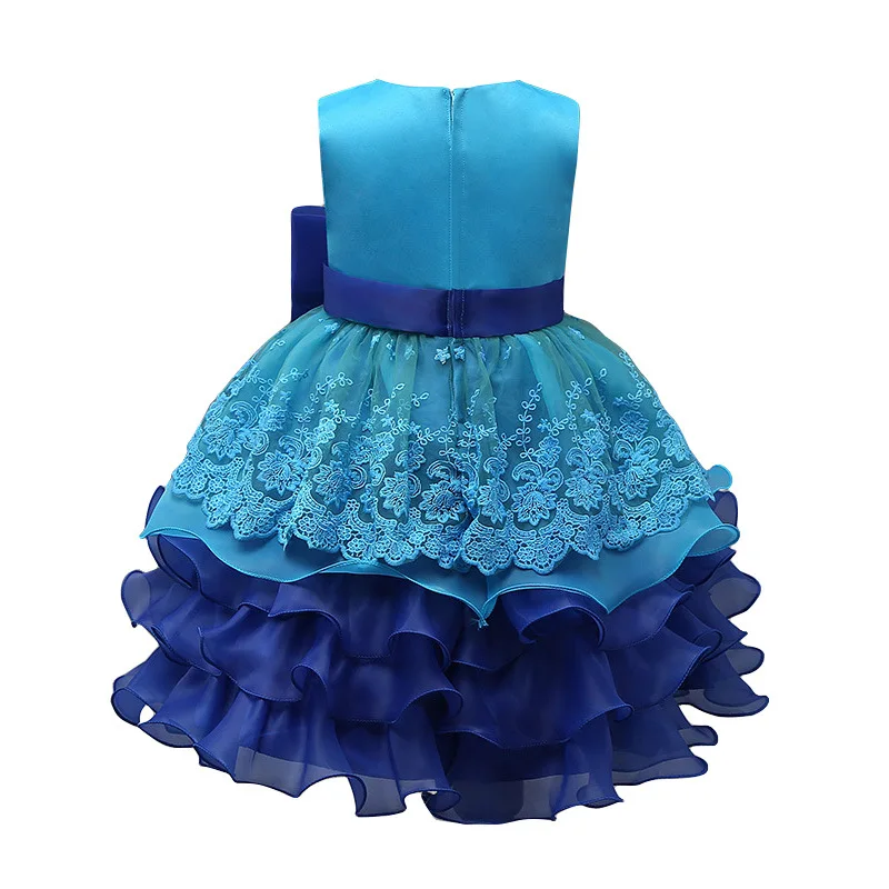 ABGMEDR Брендовое платье для девочек с цветами свадьбы Вечерние многослойное