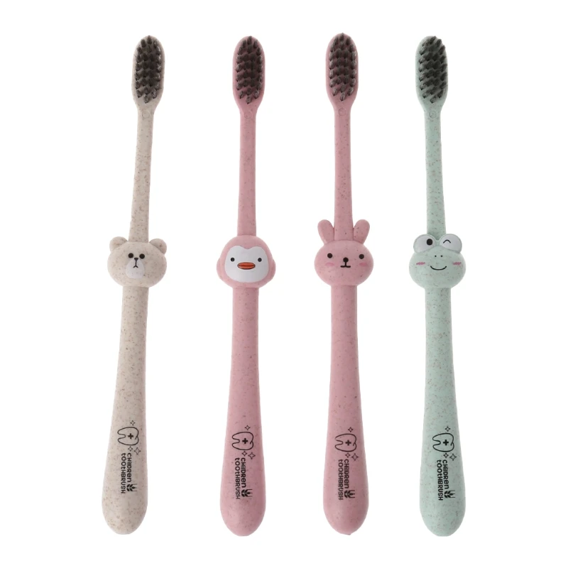 Детская зубная щетка из натуральной пшеничной соломы мультяшная детская для