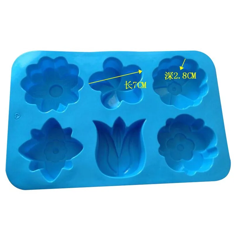 Цветок тюльпана 6 ячеек форма для мыла торта Силиконовые формы ручной работы