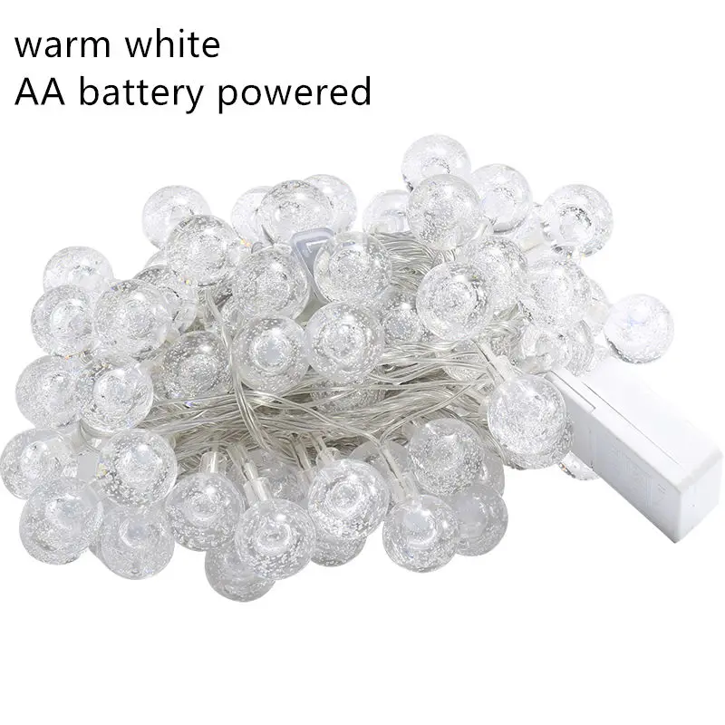 warm white RTGBRT 20 Led хрустальный шар светящаяся гирлянда на батарейках/USB рождественская Праздничная лампа для свадьбы декор Сказочный - Испускаемый цвет: warm white