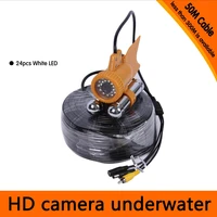 50meters depth underwater camera with dual lead rodes for fish finder diving camera application