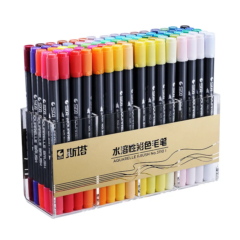 

STA 80 Colors Double Head Artist Soluble Colored Sketch Marker Brush Pen Set For Drawing Design Paints Art Marker Supplies