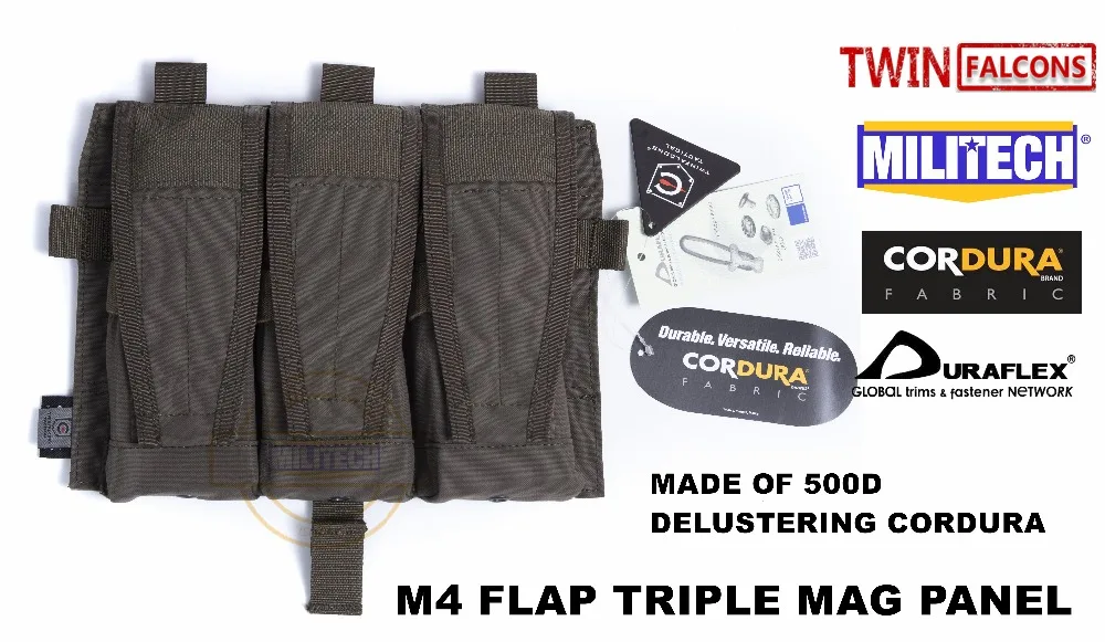 MILITECH TWINFALCONS TW Delustered Cordura Crye CP Съемный клапан тройной M4 Mag Чехлы панель для AVS CPC JPC 2,0 FCSK 2,0