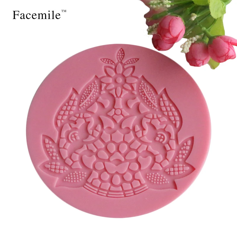 Новое поступление силиконовые кружевные 3D формы в виде корзины подарочные