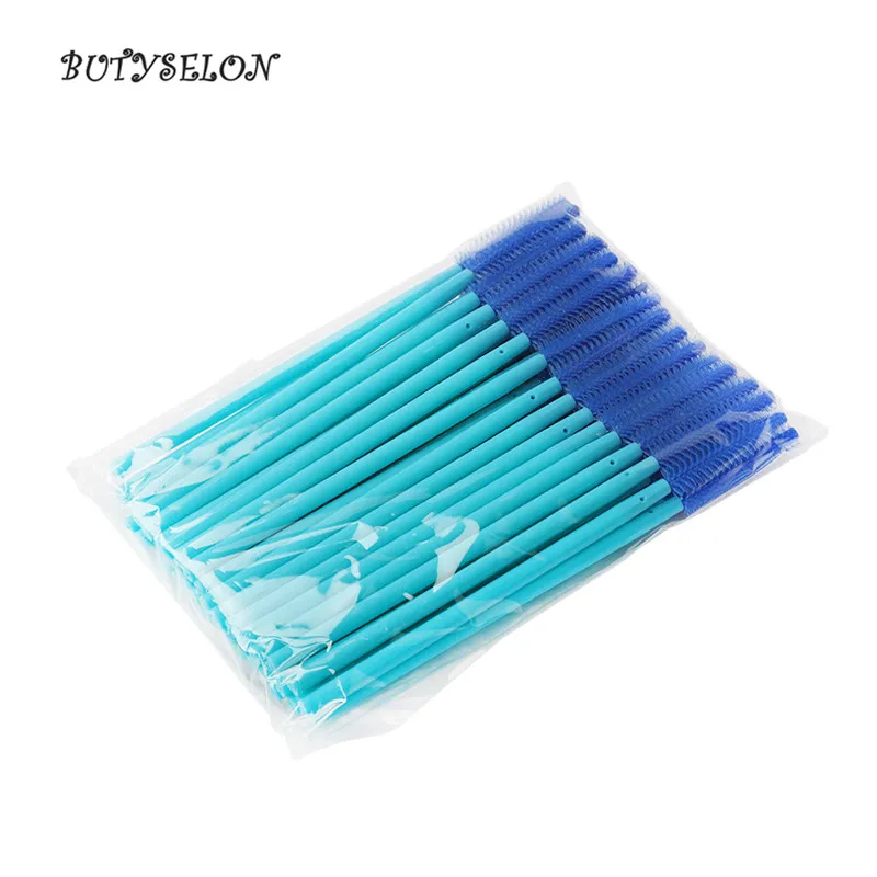 full blue 200 шт одноразовый макияж синяя ручка Силиконовые кисти Удлиняющая Тушь палочки Аппликатор макияж Инструменты Кисти - Handle Color: full blue