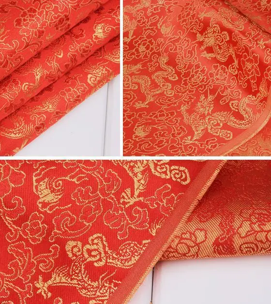 Китайский ветер! Вышитая парчовая ткань очень красивая с узором для шитья ширина