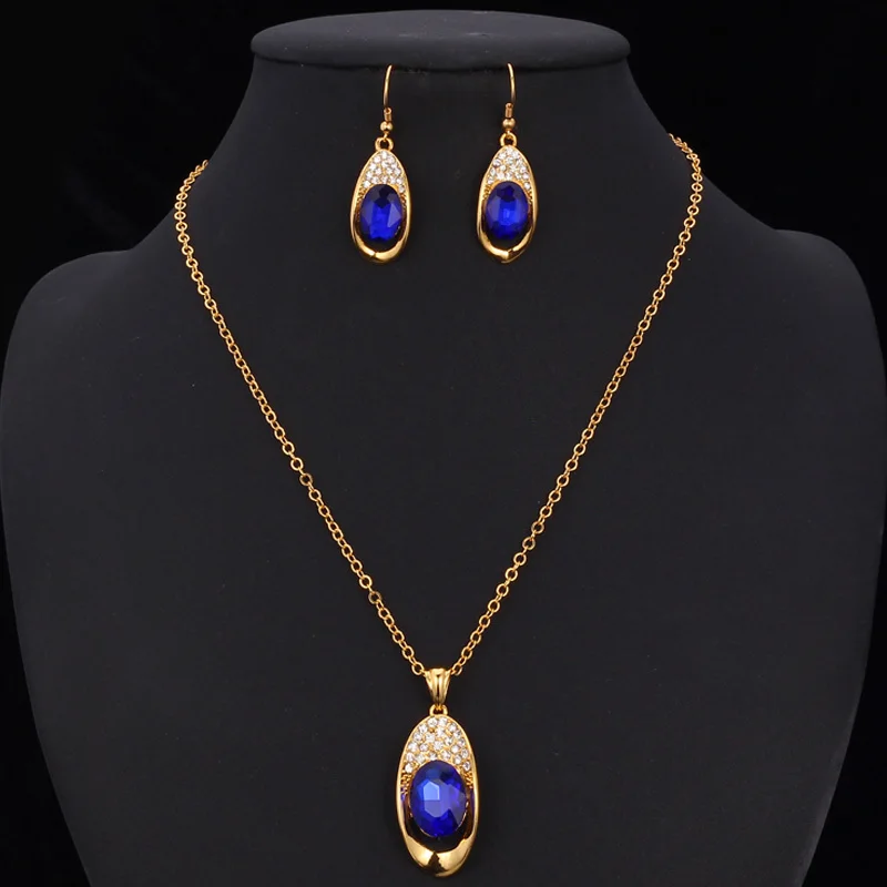 Комплект из колье и серёг с австрийским кристаллом|austrian crystal jewelry set|jewelry sets for