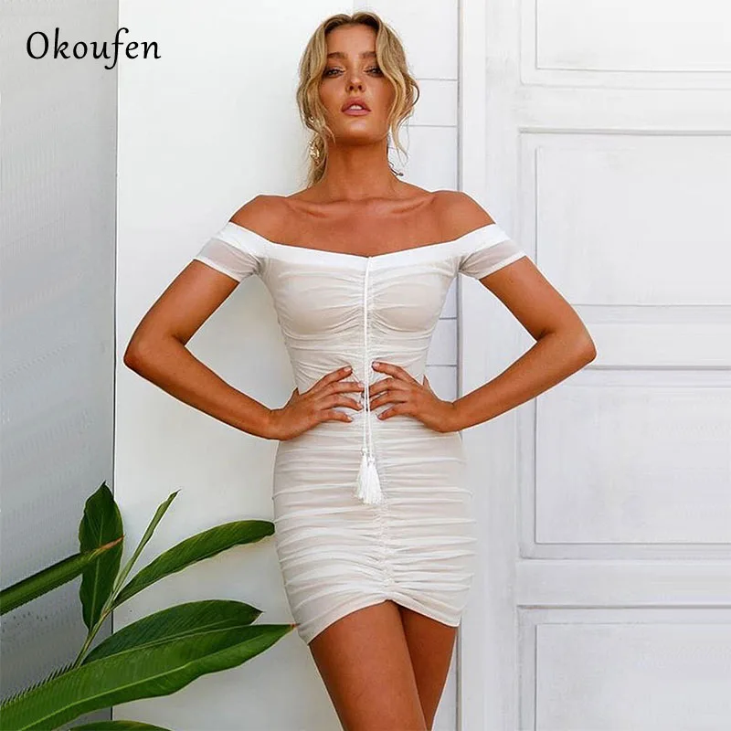 Лето 2019 черно белый воротник пряжа струящаяся Sula веревка модный сексуальный