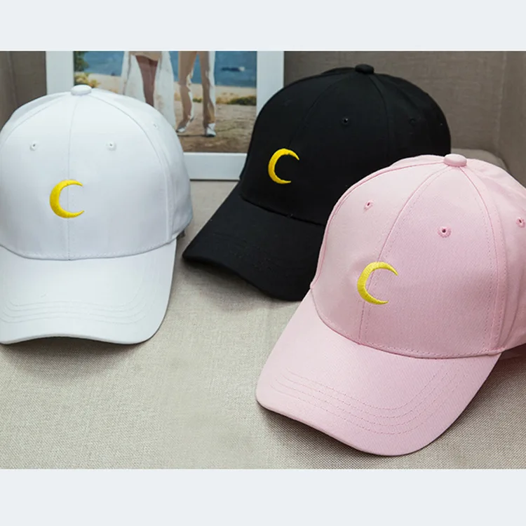 Бейсболка в стиле Харадзюку с вышивкой виде полумесяца для папы и сестры оптовая