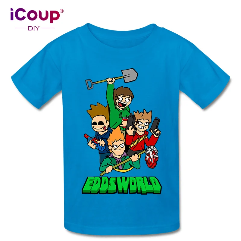 ICoup дети Eddsworld Crash Zoom Wiki 100% хлопок с коротким рукавом | Мужская одежда