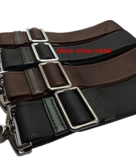 black silver metal 38 мм макс 30 кг сильный крюк нейлоновый ремень аксессуар, мужские сумки длинный плечевой ремень, мужской портфель сумка ремни, сумка для ремонта плечевой ремень - Цвет: black silver metal