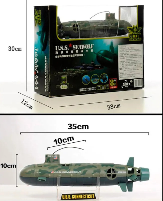 Пульт дистанционного управления подводная лодка большой U.S Seawolf rc субмарина игрушки для детей