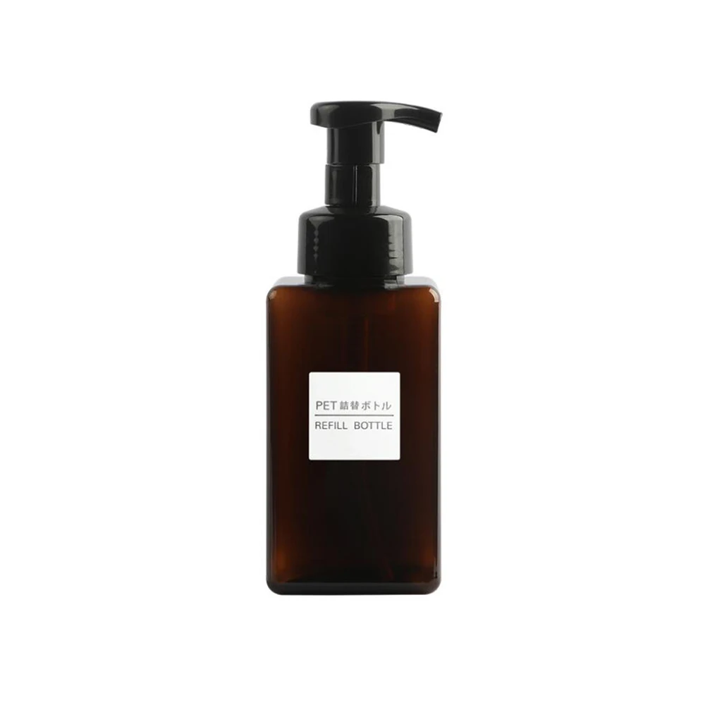 brown 450ml Портативная пенящаяся бутылка для жидкого мыла, розлива шампуня, лосьона, дозатор для душа, контейнер для путешествий на открытом воздухе - Цвет: brown 450ml