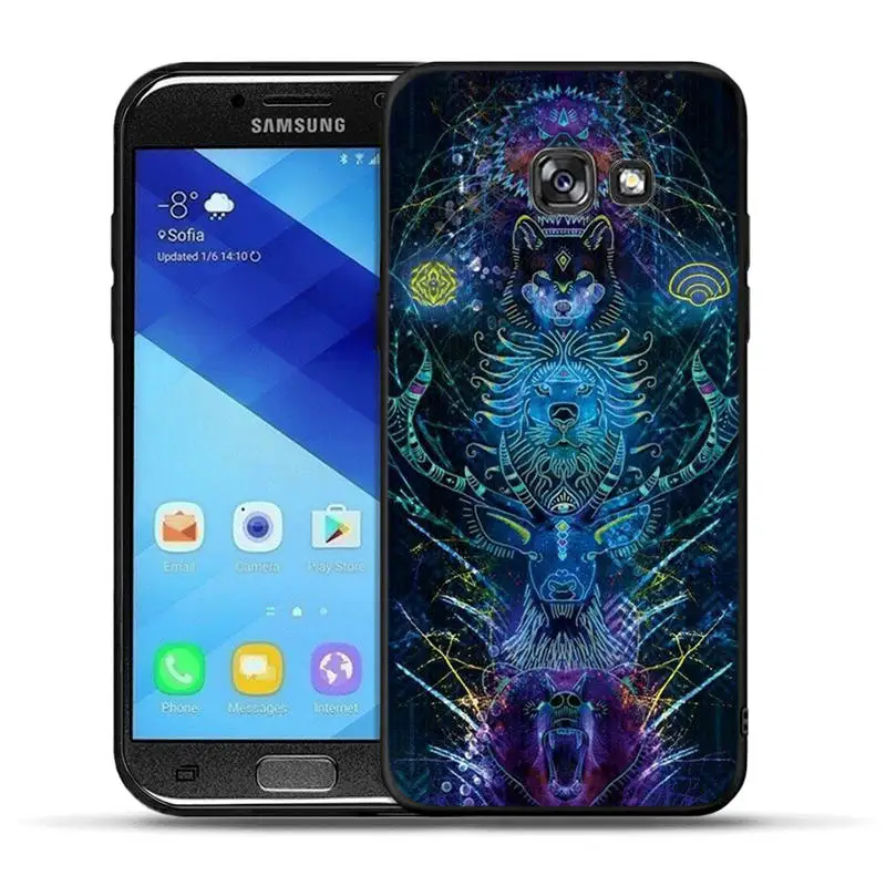 Классного льва тигра Обезьяна Животное черный чехол ТПУ для samsung Galaxy A30 A50 A3 A5 A6 A7 A8 A9 плюс силиконовый чехол
