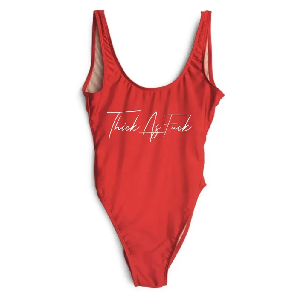 Толстый AF Забавный купальник со слоганом закрытый цельный купальный костюм