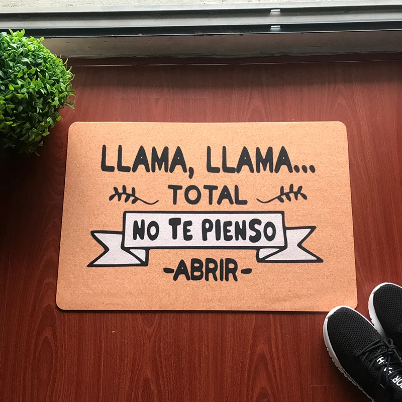 Противоскользящий смешной испанский коврик LLAMA Tote NO TE PIENSO ABRIR на заказ Добро пожаловать Коврики для спальни