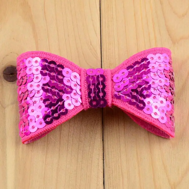 

30PCS 8CM hair sequin bow for kid headband DIY craft can choose colors(HMB-20)