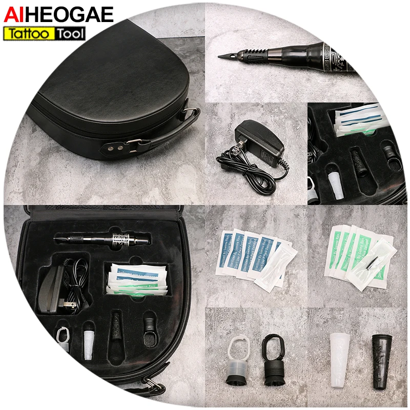 Перманентный макияж тату набор машинка для бровей иглы наконечники чехол