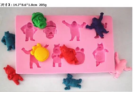 

Wholesale/retail,free shipping , FM309 Of bears clay pottery mould silicone cake mold soap Mold