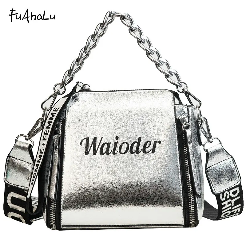 

FuAhaLu новая широкополосная сумка на плечо для ноутбука Корейская сумка-мессенджер на цепочке сумка-ведро