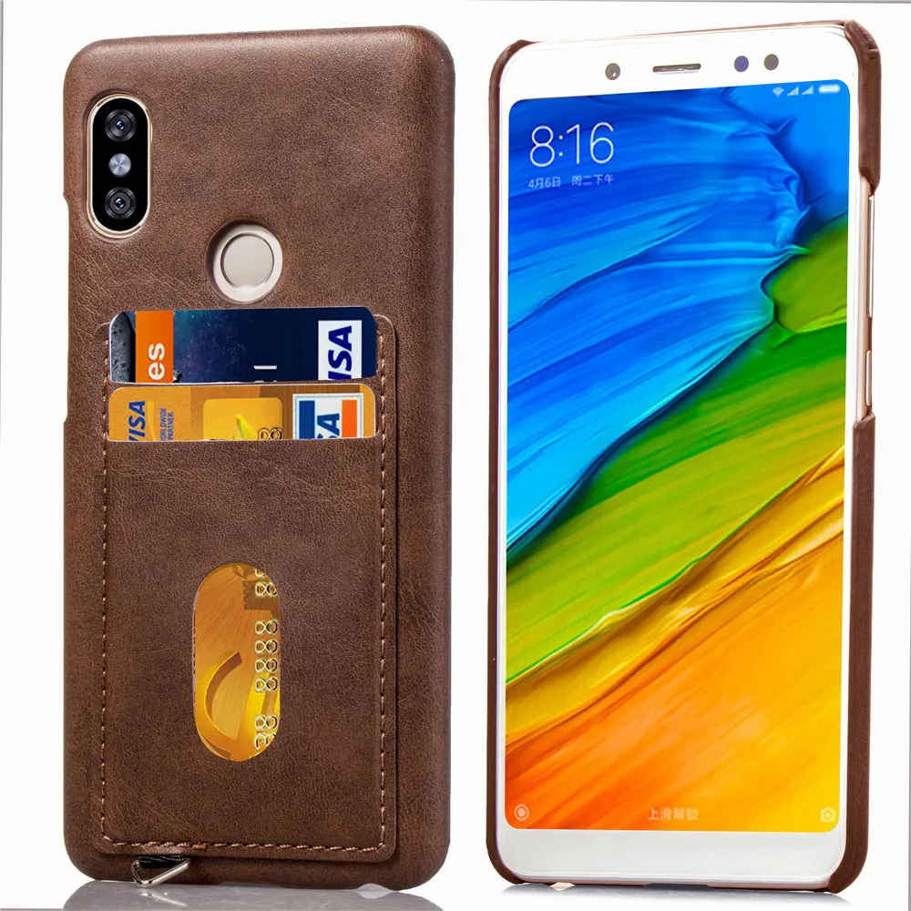 Простой чехол из искусственной кожи FQYANG для XIAOMI REDMI Note5 Pro 6A с карманами задней