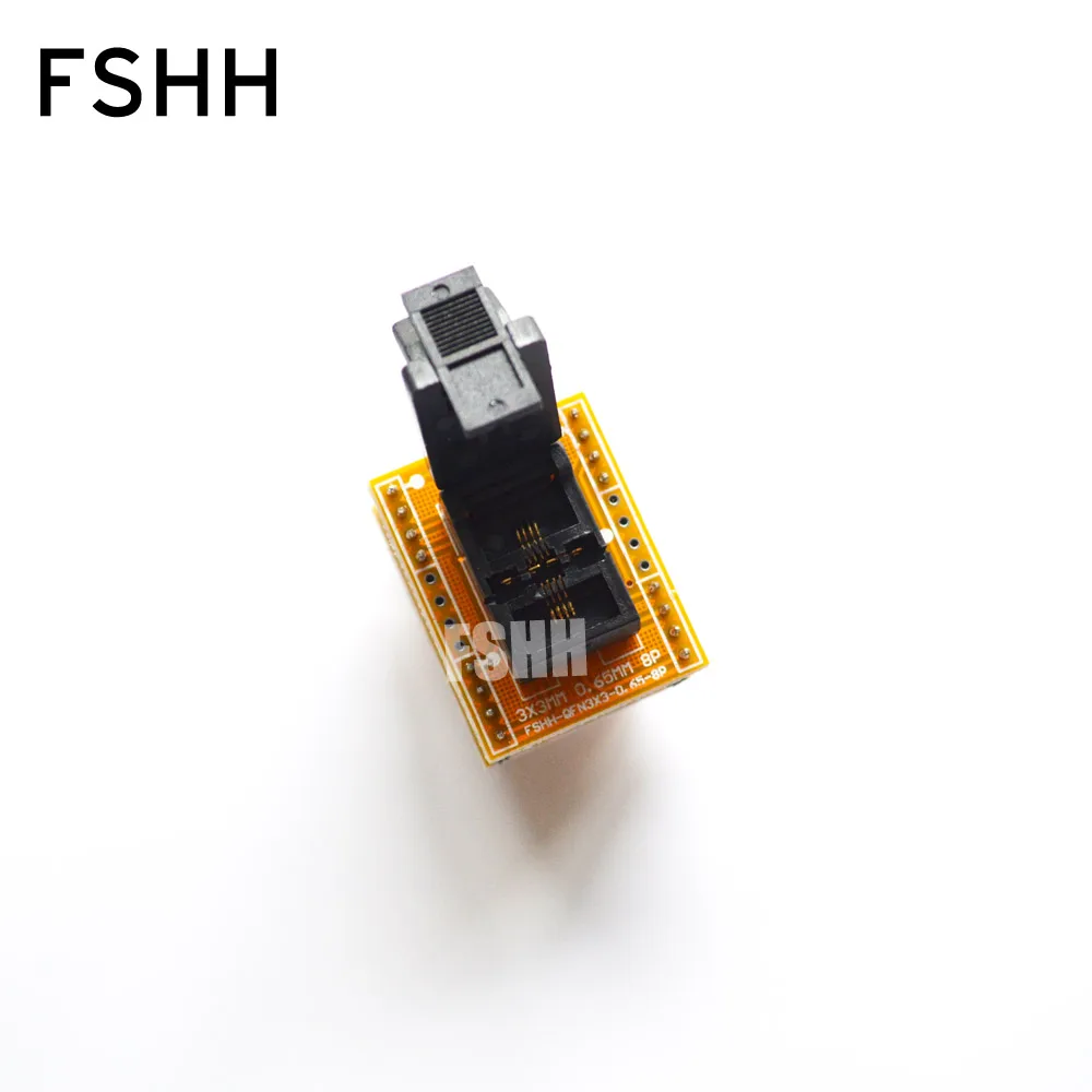 DFN8 WSON8 MLF8 socket QFN8 to DIP8 Programmer adapter DFN8 WSON8 MLF8 socket Pitch=0.65mm Size=3mmX3mm