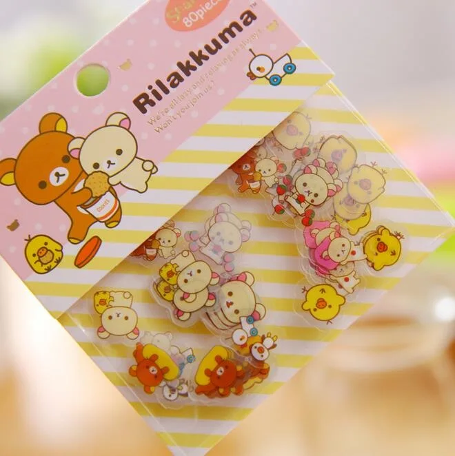 80 шт./упак. Kawaii Японии Rilakkuma и его цирк Друзья серии СТИКЕРЫ пакет студентов украшения Этикетка школьные офисные принадлежности