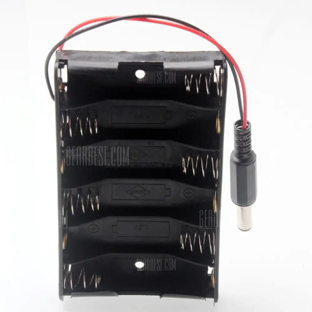DIY 9V 6 x AA держатель батареи Чехол коробка с разъемом постоянного тока для