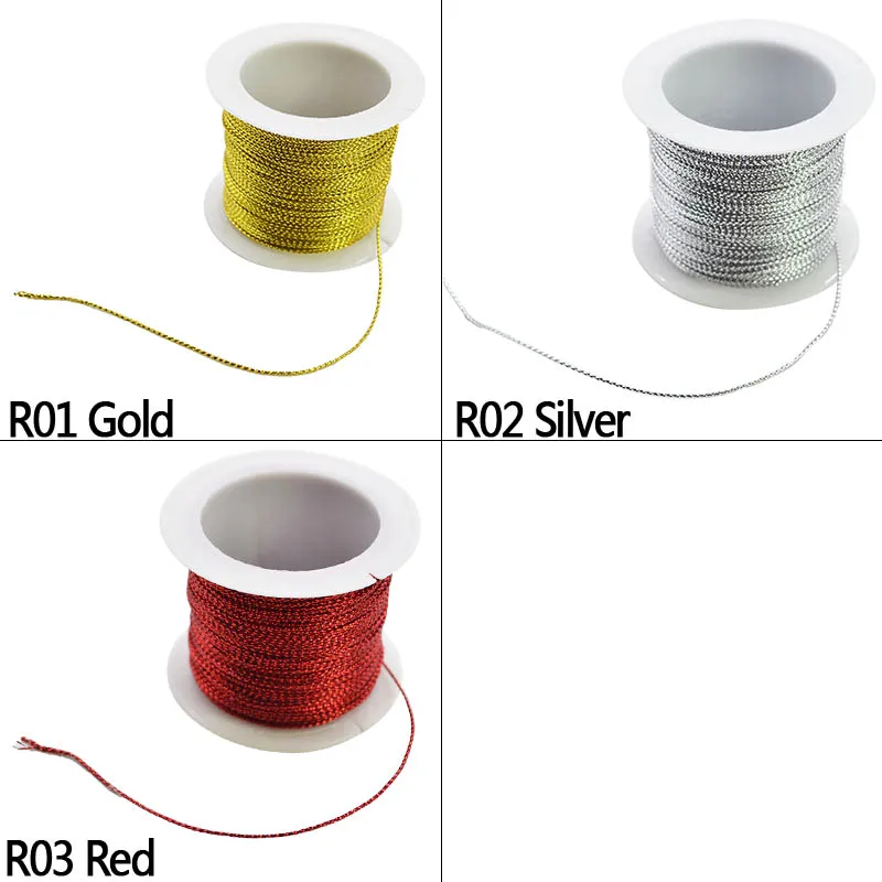 

20 Meters Glitter Gold Silver Webbing Line DIY Packing Core Ropes for Gift Tag Wrap String Wedding Birthday Xmas Decor Household