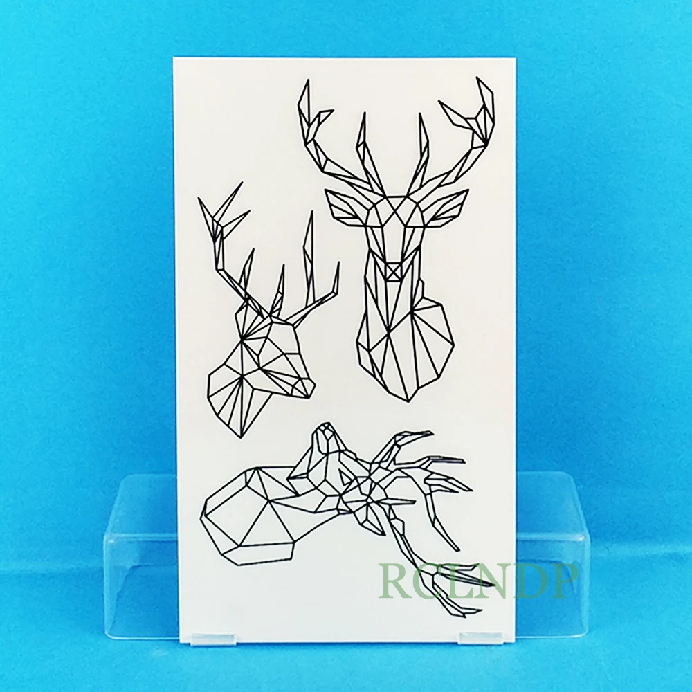 

Waterproof Temporary Tattoo Sticker deer buck head tatto stickers flash tatoo fake tattoos for child girl women men