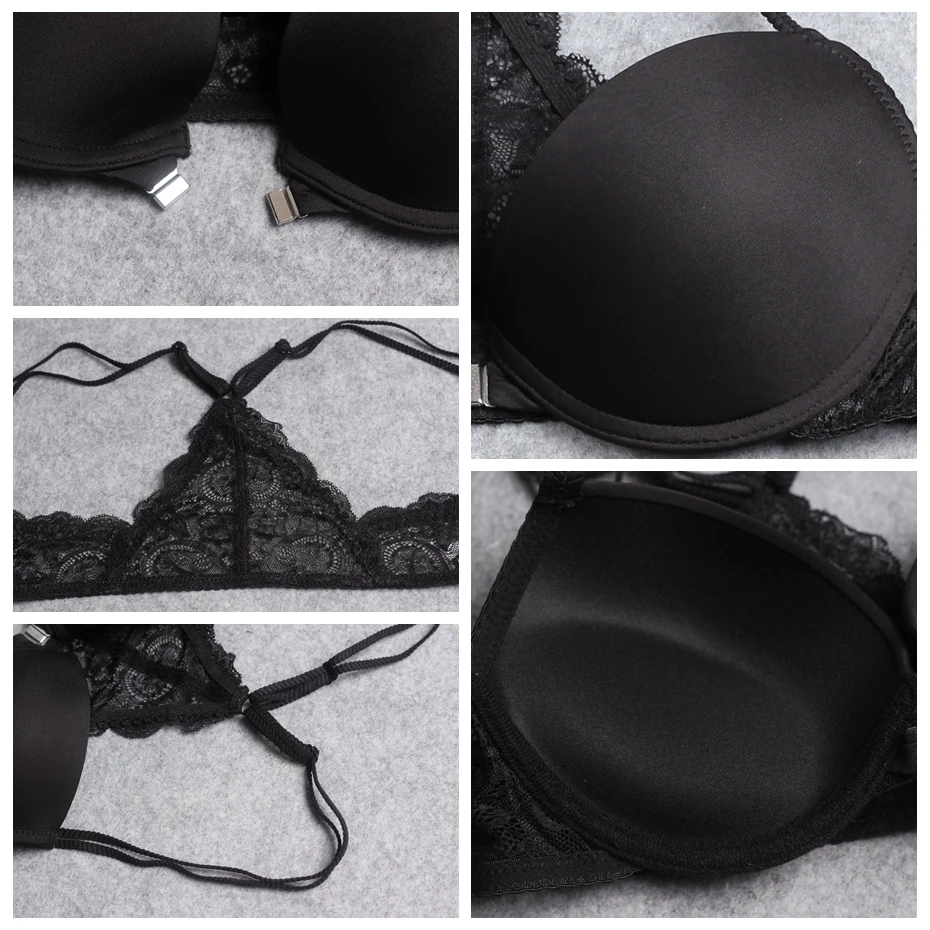 Комплект женского нижнего белья кружевной бюстгальтер с открытой спиной и