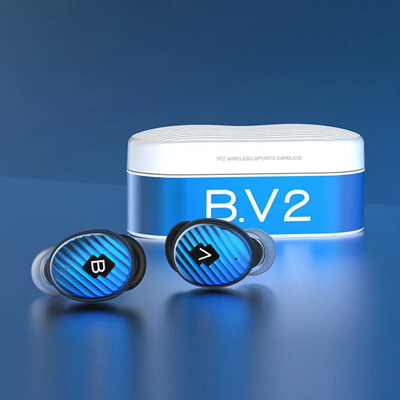 blue TFZ B. V2 Bluetooth 5,0 наушники-вкладыши TWS с Беспроводной наушники с зарядом чехол IPX5 гарнитура 3D стерео звук наушники X1 X1E O5 T2 S2 T3 KING PRO - Цвет: blue