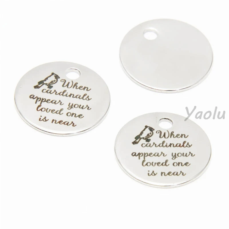 10 шт./лот кардинал памятный Шарм когда кардиналы появляются ваш любимый человек