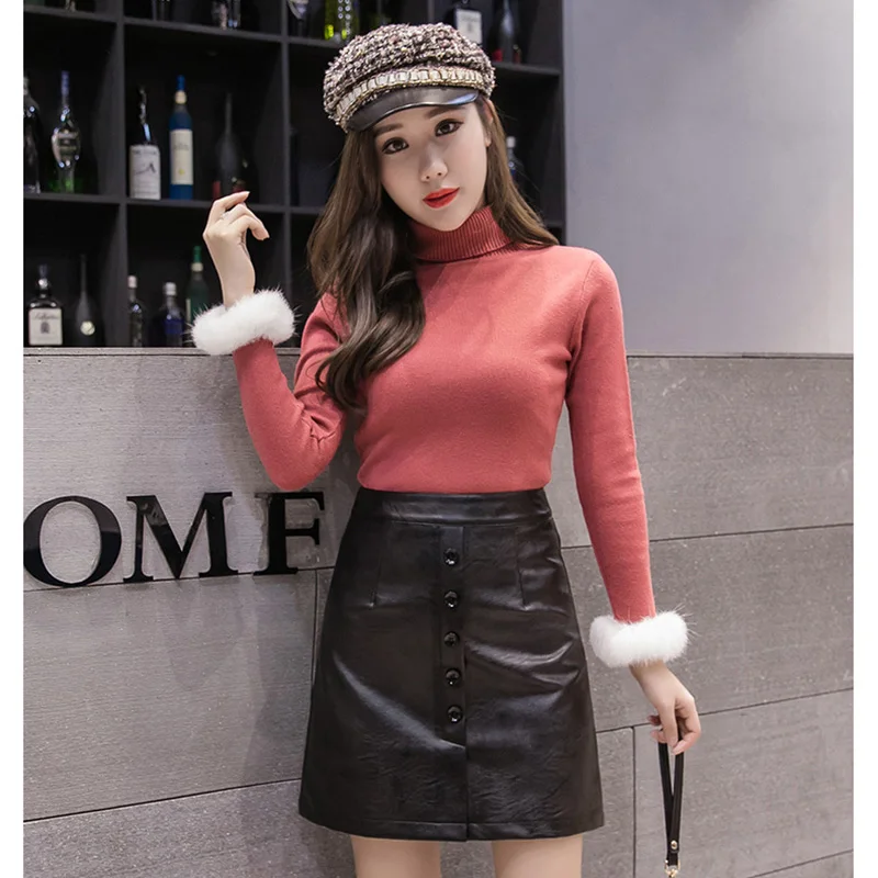 

Summer 2019 style New Style Autumn Winter Women Leather Shorts Fashion black Zipper Female Pu Shorts plus-size a-line skirt