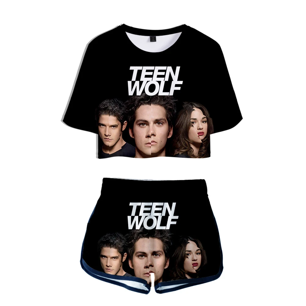 3D модный принт известный ТВ серии прочный Чехол Teen Wolf высокое качество Двойка комплект Для женщин моды девушка футболки Harajuku Шорты одежда