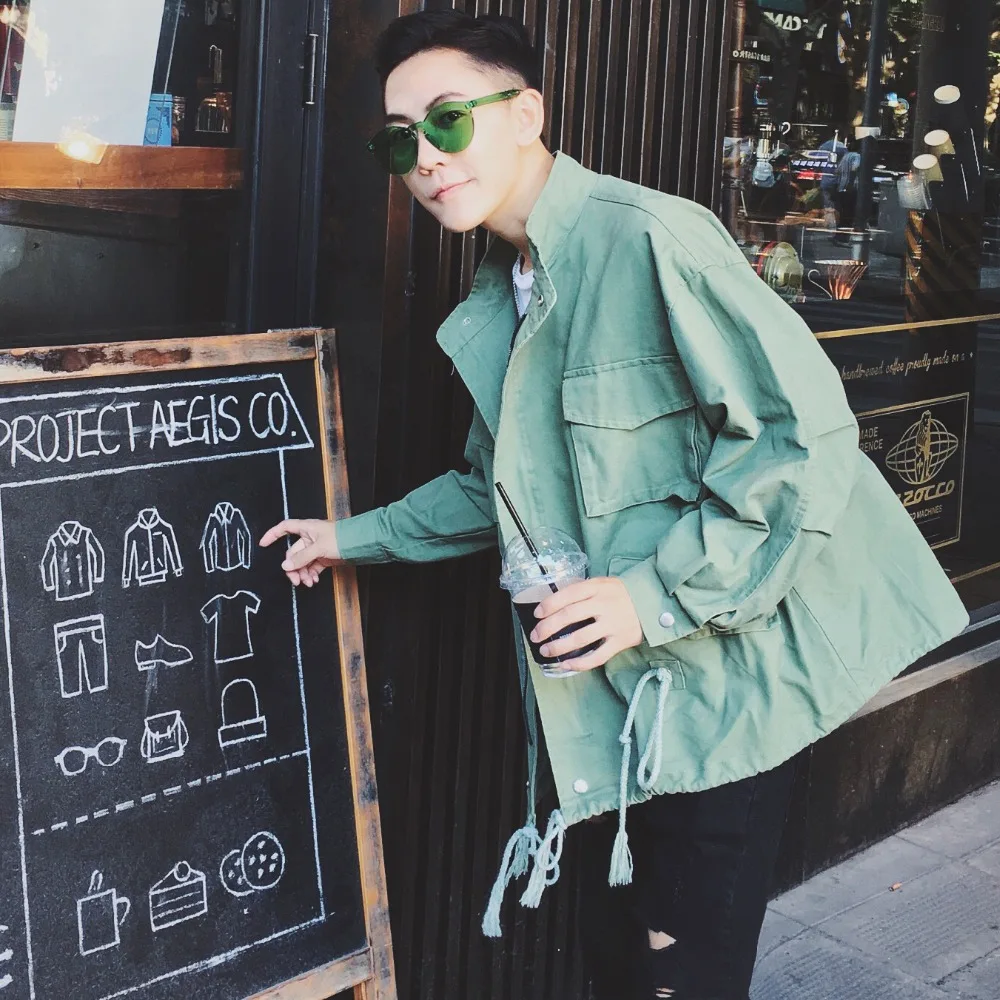 Мужская куртка пилот черная зеленая с молнией|fashion military jacket|military fashion jacketmilitary jacket |