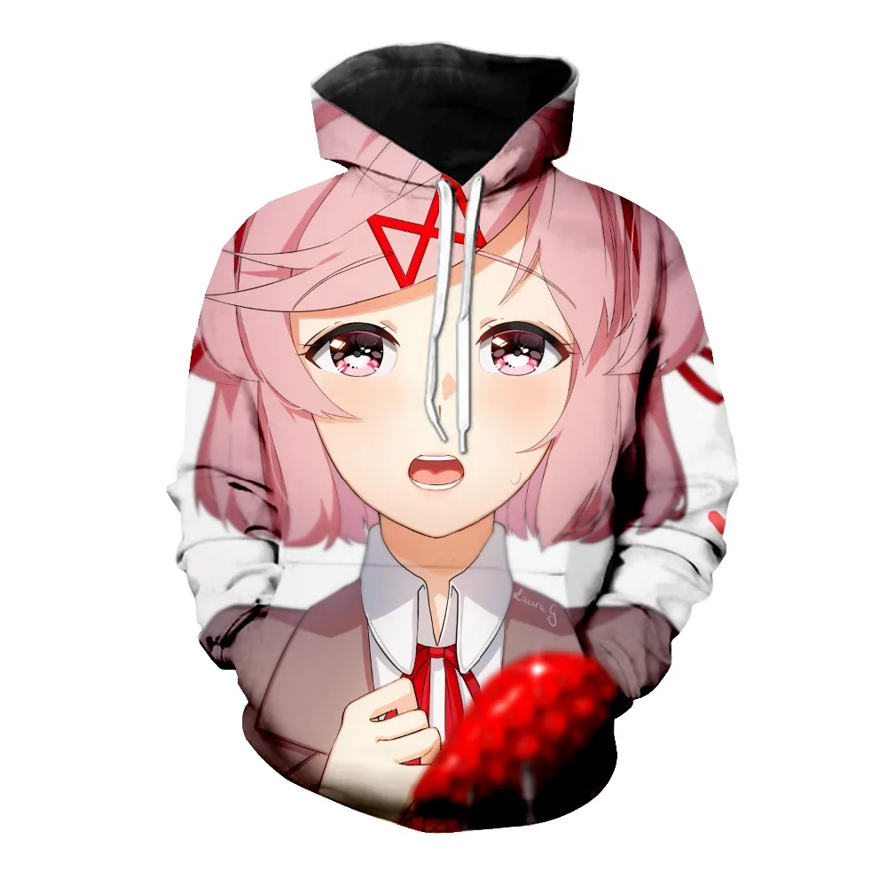 LIASOSO, Забавный 3D принт, для женщин, новинка, для мужчин,, аниме, doki, милый, длинный рукав, homme, Harajuku, толстовки, худи, модная, D879