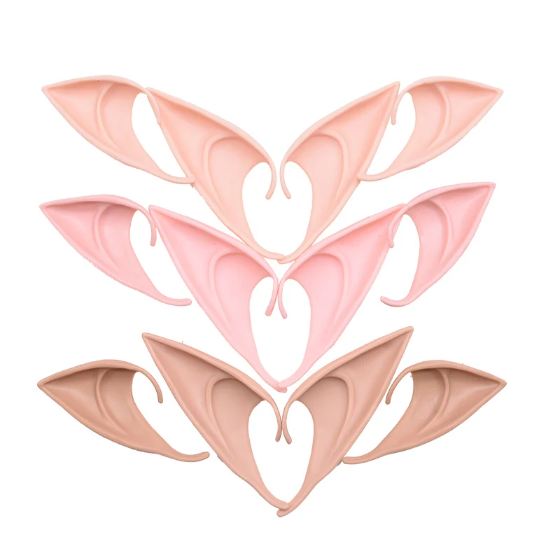1pair Fake Soft Angel Elf Ears Simulation Ear Props Cosplay Elf Fairy Accessories For Halloween Christmas Event Party Decoration