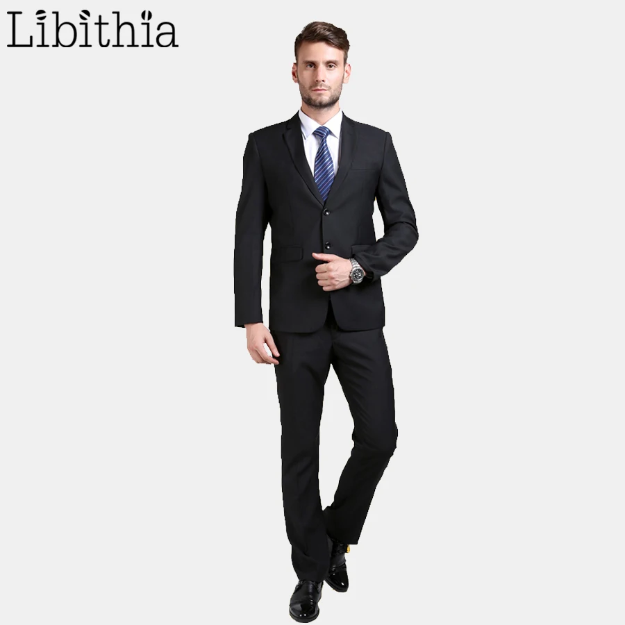 (Куртки + брюки) мужской костюм для работы превосходный облегающий смокинг с