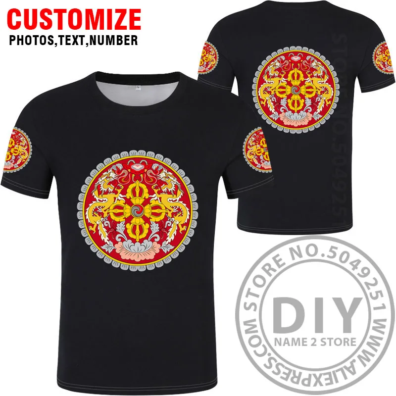 Style 2 BHUTAN t shirt free custom made name number btn country t-shirt bt black nation flag kingdom diy red college print photo clothes - Цвет: Style 2