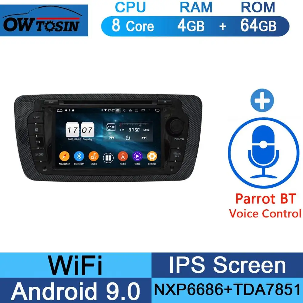 64G Parrot BT " ips 8 Core 4G+ 64G Android 9,0 автомобильный dvd-плеер для Seat Ibiza 2009 2010 2011 2012 2013 gps навигация радио DSP попугай BT - Цвет: 64G Parrot BT
