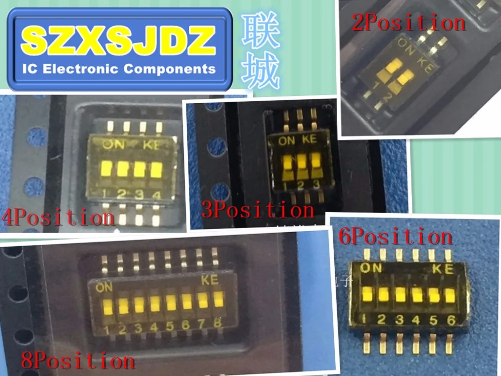 H012 15 10 шт./лот слайд Тип SMT переключатель SMD DIP 1 27 мм Шаг 2 ряда 3 4 5 6 8