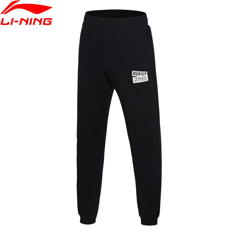 Li-Ning, новинка 90%, мужские трендовые спортивные штаны, обычная посадка, 10% хлопок, полиэстер, подкладка, теплые спортивные штаны AKLM595 CONF17