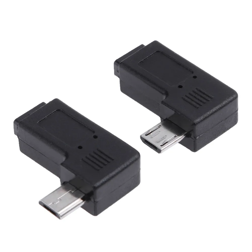 2 шт. 90 градусов прямоугольный переходник Micro USB мама папа L образный адаптер
