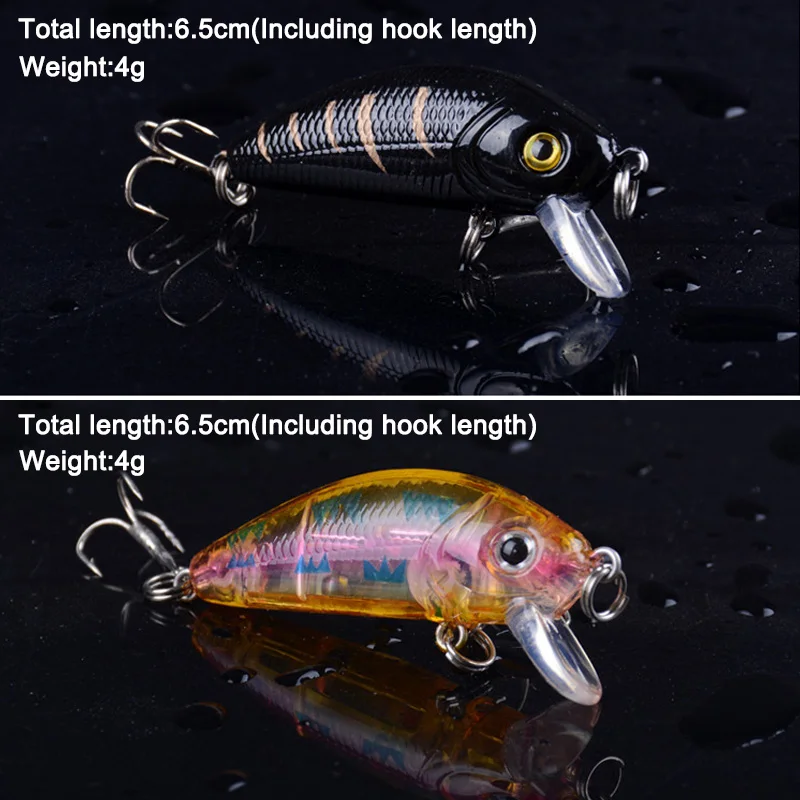 

8Pcs/Set Fishing Lures Crankbaits with Treble Hook Topwater Baits Fishing Tools MC889